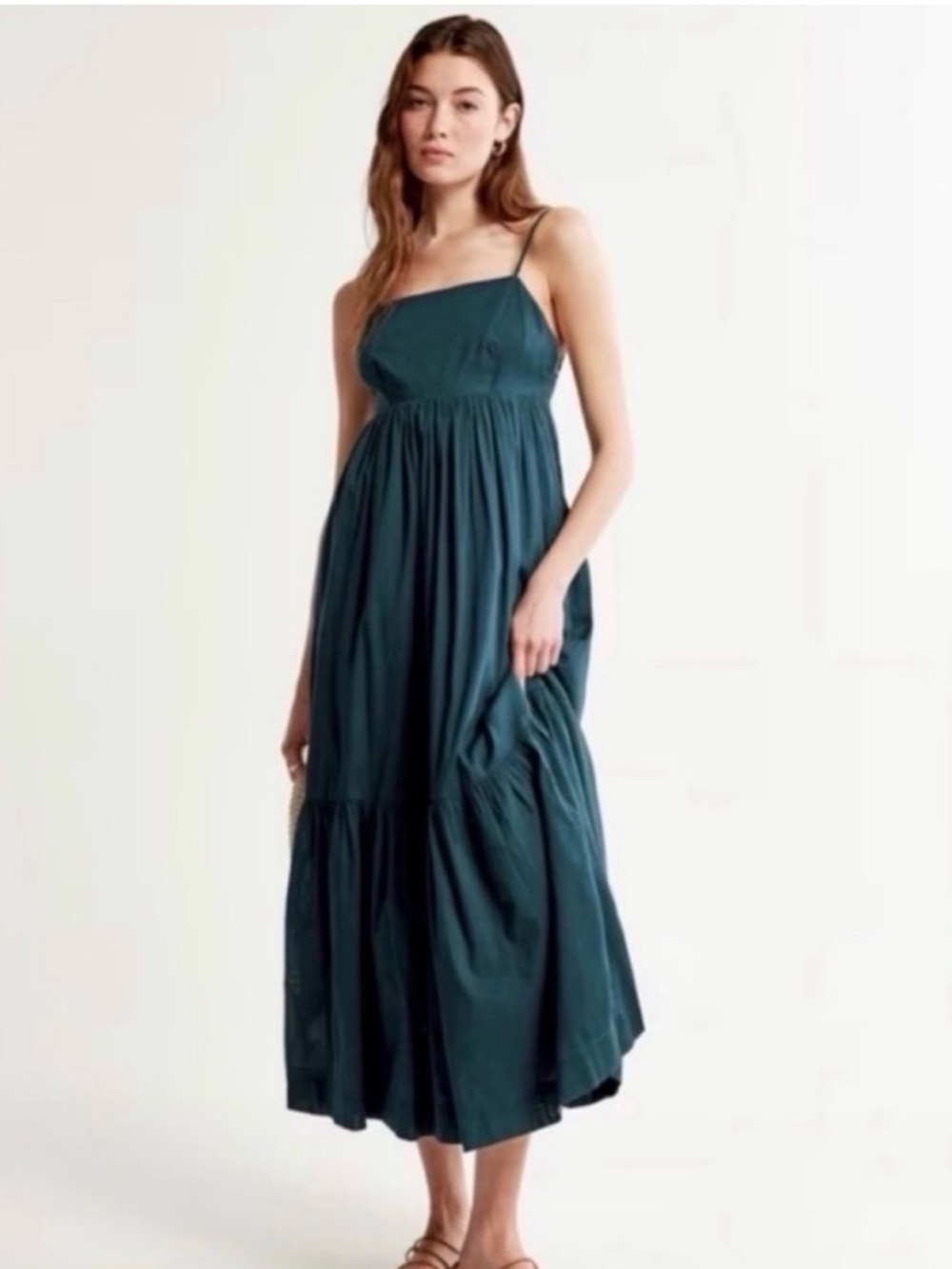 Abercrombie & Fitch Teal Spaghetti-Strap Maxi Dress
